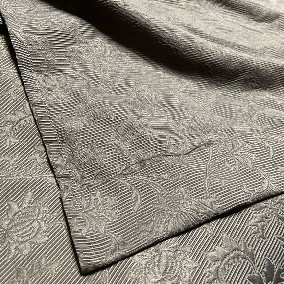 Grey On Grey Floral Curtains 2 Panels - Picture 5 of 9